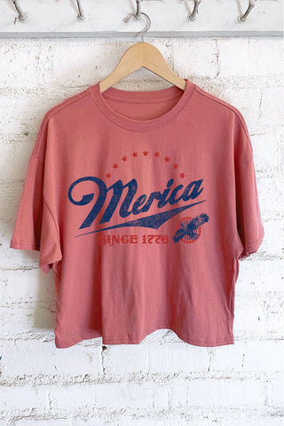 MERICA SINCE 1776 EAGLE GRAPHIC LONG CROP TOP - Rise and Redemption
