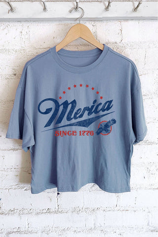 MERICA SINCE 1776 EAGLE GRAPHIC LONG CROP TOP - Rise and Redemption