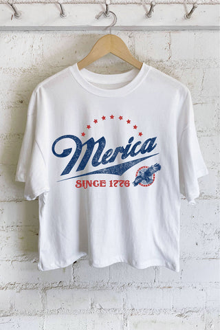 MERICA SINCE 1776 EAGLE GRAPHIC LONG CROP TOP - Rise and Redemption
