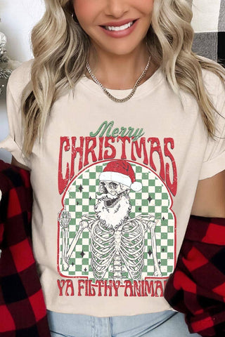 Merry Christmas Ya Filthy Animal Graphic Tee - Rise and Redemption