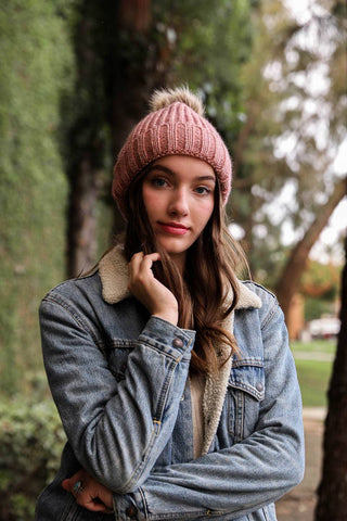 Metallic Cozy Soft Rib Knit Pom Beanie - Rise and Redemption