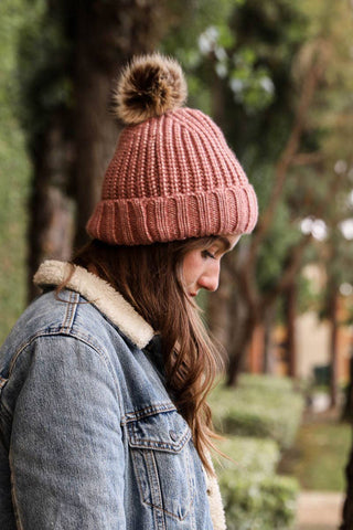 Metallic Cozy Soft Rib Knit Pom Beanie - Rise and Redemption