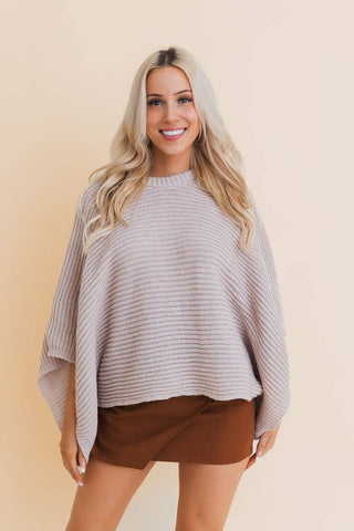 Metropolitan Rib - Knit Poncho - Rise and Redemption