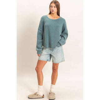 Miley Mineral Wash Waffle Oversized Top - Rise and Redemption