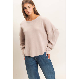 Miley Mineral Wash Waffle Oversized Top - Rise and Redemption
