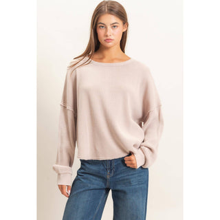 Miley Mineral Wash Waffle Oversized Top - Rise and Redemption