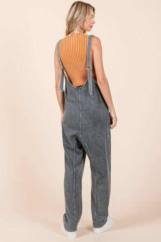 MINERAL WASH RELAXED FIT SLEEVELESS HAREM JUMPSUIT - Rise and Redemption