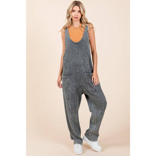 MINERAL WASH RELAXED FIT SLEEVELESS HAREM JUMPSUIT - Rise and Redemption
