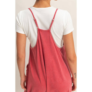 Mineral Wash Spaghetti Strap Jumpsuit - Rise and Redemption