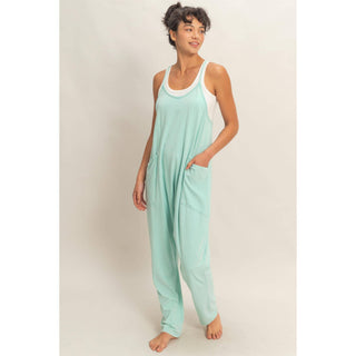 Mineral Wash Spaghetti Strap Jumpsuit - Rise and Redemption