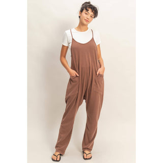 Mineral Wash Spaghetti Strap Jumpsuit - Rise and Redemption
