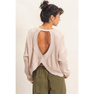 Mineral Wash Waffle Open Back Top - Rise and Redemption