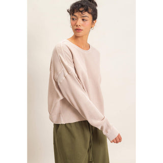 Mineral Wash Waffle Open Back Top - Rise and Redemption