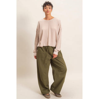 Mineral Wash Waffle Open Back Top - Rise and Redemption