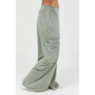 Mineral Wash Wide Leg Cargo Pants - Rise and Redemption