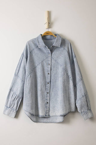 Mineral Washed Chambray Button Down Shirt - Rise and Redemption