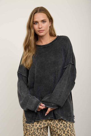 Mineral Washed Drop Sleeve Sweater - Rise and Redemption