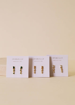 Mini Baguette Drop Earrings - Champagne - Rise and Redemption