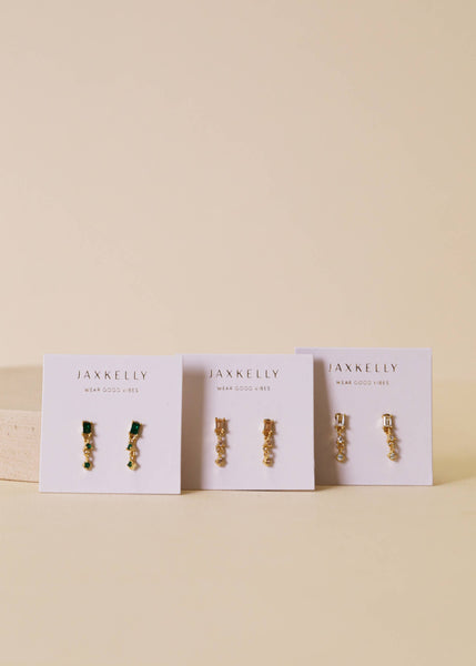 Mini Baguette Drop Earrings - Champagne - Rise and Redemption