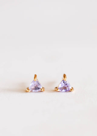 Mini Energy Gem - Amethyst - Gold Earrings - Rise and Redemption