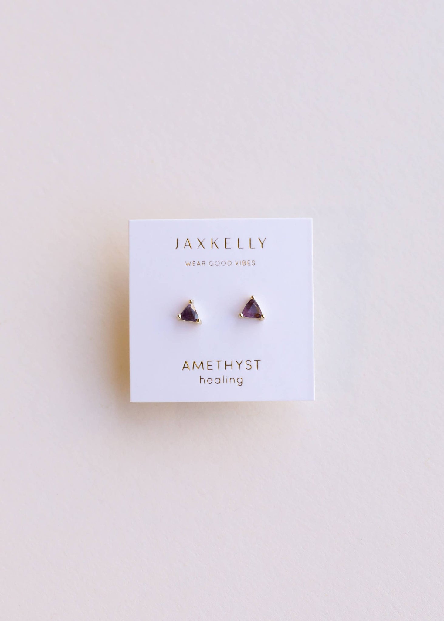 Mini Energy Gem - Amethyst - Gold Earrings - Rise and Redemption