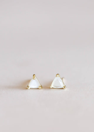 Mini Energy Gem - Mother of Pearl - Gold Earrings - Rise and Redemption