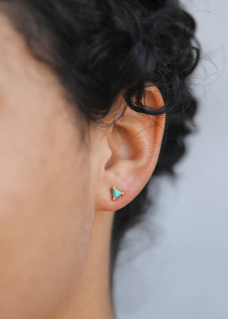 Mini Energy Gem - Turquoise - Gold Earrings - Rise and Redemption