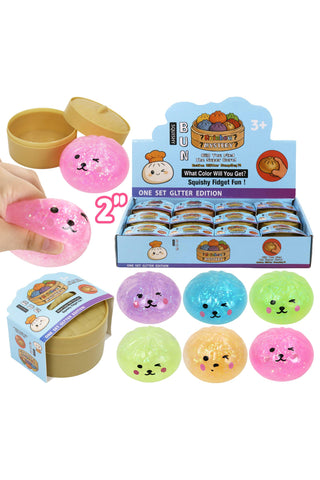Mini Puppy Glittery Bao Dumpling Gel Slime Squishy - 2 Inch - Rise and Redemption