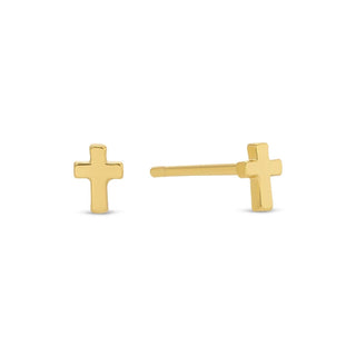 Minimalist Cross Studs On Velvet Tag - Rise and Redemption