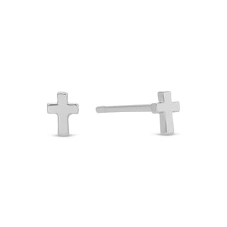 Minimalist Cross Studs On Velvet Tag - Rise and Redemption