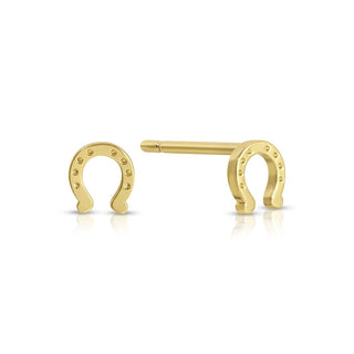 Minimalist Horseshoe Studs on Velvet Tag - Rise and Redemption