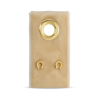 Minimalist Horseshoe Studs on Velvet Tag - Rise and Redemption