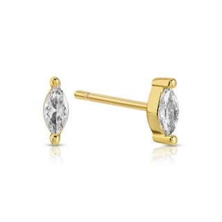 Minimalist Marquise Faux Diamond Studs on Velvet Tag - Rise and Redemption