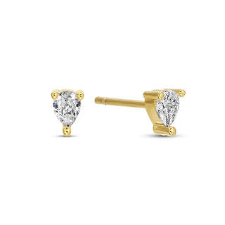 Minimalist Teardrop Faux Diamond Studs on Velvet Tag - Rise and Redemption