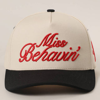 Miss Behavin' Embroidered Two - Tone Trucker Hat - Rise and Redemption