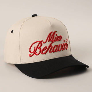 Miss Behavin' Embroidered Two - Tone Trucker Hat - Rise and Redemption