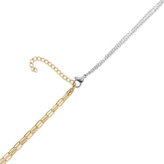 Mixed Metal Double Chain Charm Holder Necklace - Rise and Redemption