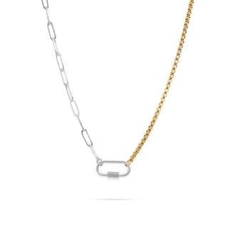 Mixed Metal Paperclip Carabiner Necklace - Rise and Redemption
