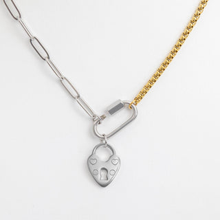 Mixed Metal Paperclip Carabiner Necklace - Rise and Redemption