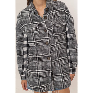 Mixed Pattern Plaid Shacket - Rise and Redemption