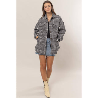 Mixed Pattern Plaid Shacket - Rise and Redemption