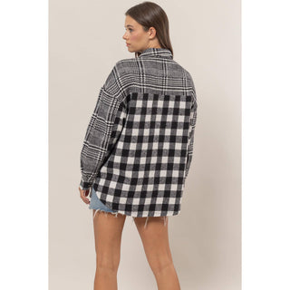 Mixed Pattern Plaid Shacket - Rise and Redemption