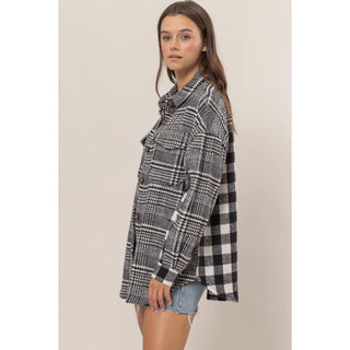 Mixed Pattern Plaid Shacket - Rise and Redemption