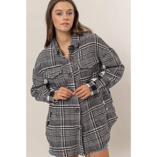 Mixed Pattern Plaid Shacket - Rise and Redemption