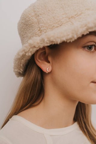 Moon Drop - Mother of Pearl - Gold Earrings - Rise and Redemption