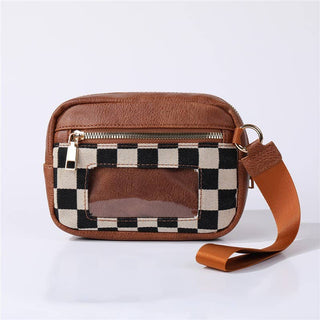 Multi-Zipper Checkered Pouch Bag Wristlet | 40P617 - Rise and Redemption