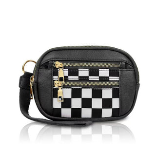 Multi-Zipper Checkered Pouch Bag Wristlet | 40P617 - Rise and Redemption