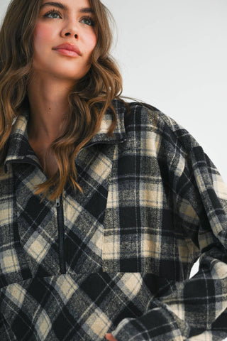 Mya Cozy Plaid Pullover - Rise and Redemption