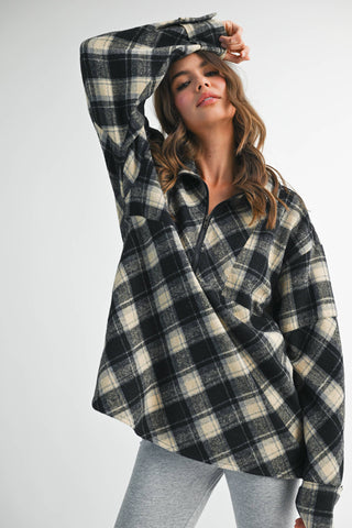Mya Cozy Plaid Pullover - Rise and Redemption