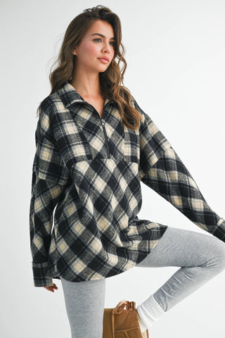 Mya Cozy Plaid Pullover - Rise and Redemption